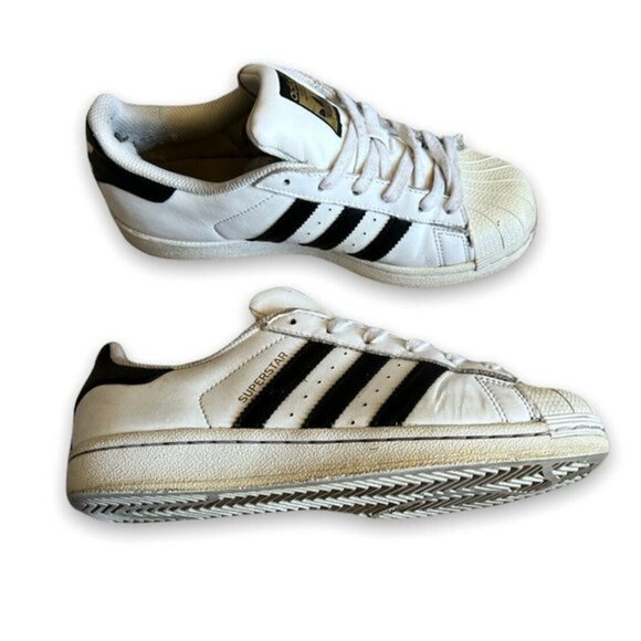 Cloud Shoes - ADIDAS SUPERSTAR Shell Toe - Cloud White-Black-White Core Youth Men Sz 5 Women 6